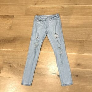Levi 711 Skinny Light Wash Distressed Jeans